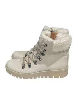 Susina Hanna Hiker Bootie Winter Boot Sherpa Trim SZ 6 Cream